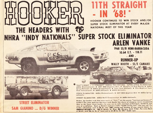 Classic drag strip and high performance ads